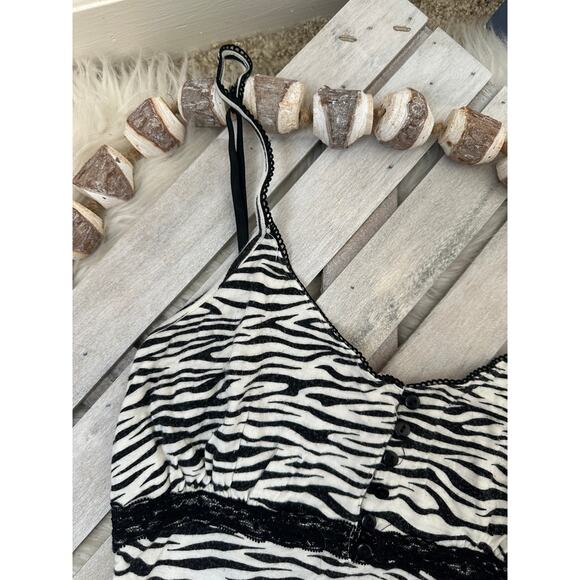 Vintage Y2K Tart Intimates Stripe Button Henley Tank Top Shirt - Picture 3 of 7